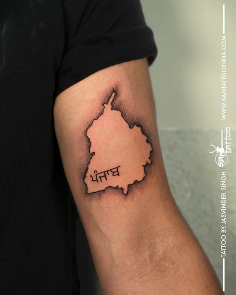 #singhwhoinks #everysinglestrokematters #samtattooindia #punjanmap #minimaltattoo #lovepunjab #blackandgrey Punjab Map Tattoo, Map Outline Tattoo, Punjab Tattoo, Punjab Map, Sam Tattoo, Family Tattoos For Men, Map Tattoo, Minimal Tattoos, Winning Tattoo