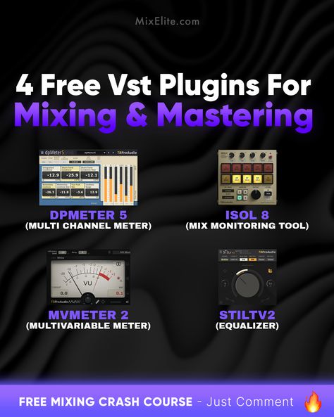 Free Mixing Crash Course 👉 MixElite.com/free-course
⁠
Plugin Power-Up 🎚️💪⁠

⁠
#musicmixing #mastering #freeplugins #vstplugins #mixengineer #audioproduction #homestudio #producerlife #mixingtips #masteringaudio⁠ Music Hacks, Music Basics, Music Engineers, Mixing And Mastering, Music Recording Studio, Music Mixing, Music Recording, Music Tutorials, Music Studio Room