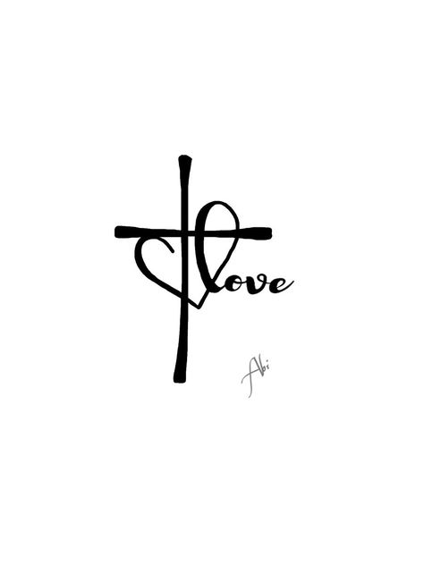 Cross Love Tattoo, Faith And Love Tattoos, Cross Heart Tattoos For Women, Cross With Heart Tattoo, Heart With Cross Tattoo, Heart And Cross Tattoo, Unique Cross Tattoos For Women, Heart Cross Tattoo, With Love Tattoo