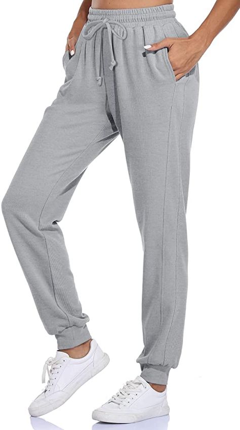 Yoga Sweatpants, High Waisted Sweatpants, House Wear, Style Sweatpants, Sweatpants With Pockets, Bottom Workout, Yoga Pants With Pockets, Amazon Clothes, Cotton Sweatpants