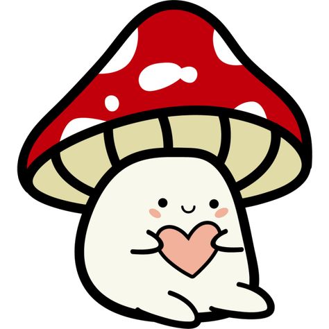 Mushroom Doodle, Doodle Cute, Holding A Heart, Cute Mushroom, Playful Design, A Heart, Cute Love, Digital Illustration, Stuffed Mushrooms