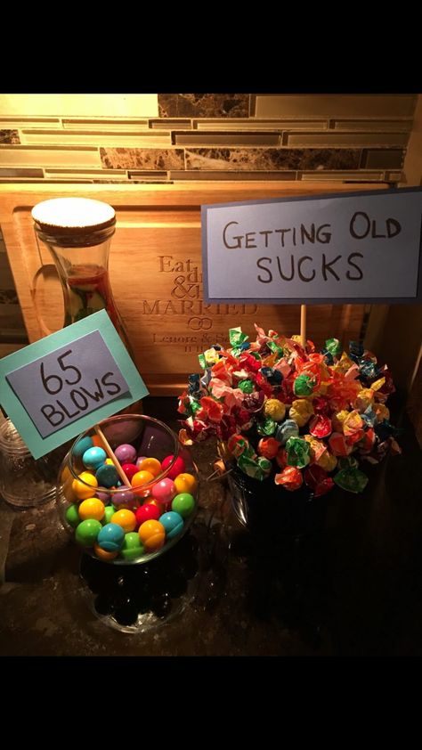 65 Birthday Ideas For Mom Decoration, Mens 65th Birthday Party Ideas, 65th Birthday Themes For Mom, 65th Birthday Ideas Men, 67th Birthday Party Ideas, Granny Party Theme Decor, 65th Birthday For Men, Medicare Birthday Party Ideas, 65th Male Birthday Party Ideas