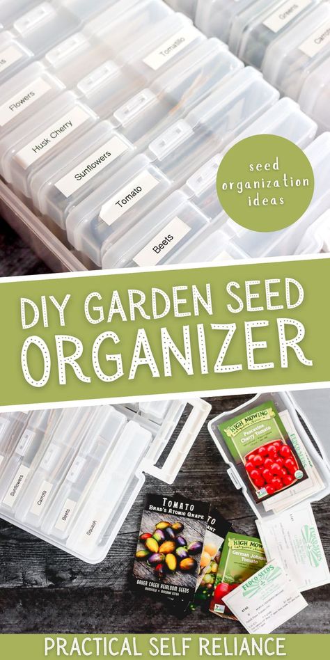 a DIY garden seed organizer for garden seed packet storage Organizer Ideas Diy, Seed Organization, Seed Organizer, Diy Gardening Ideas, Storing Seeds, Diy Seed Packets, Garden Seeds Packets, Vegetable Seeds Packets, Seed Storage