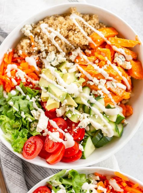 Buffalo Chicken Quinoa Bowl, Buffalo Quinoa Bowl, Buffalo Chicken Bowl, Buffalo Chicken Bowls, Buffalo Chicken Quinoa, Meal Bowls, Grilled Buffalo Chicken, Buffalo Chicken Tacos, Buffalo Chicken Recipes