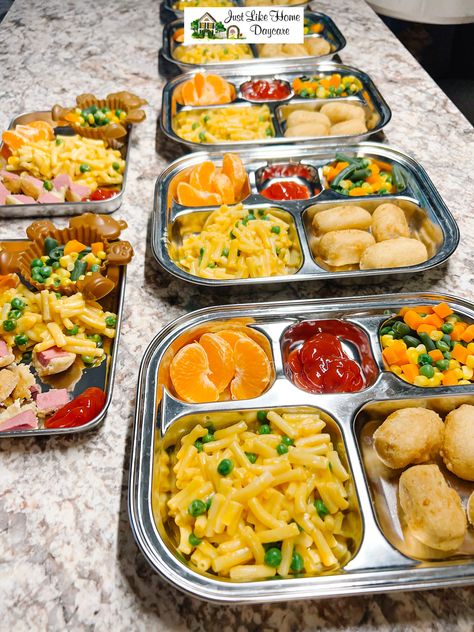 Simple Daycare Lunches, Kids Daycare Lunch Ideas, Cheap Daycare Meals, In Home Daycare Meal Plans, Home Daycare Lunch Ideas, Home Daycare Meals, Daycare Meals For Toddlers, Daycare Meal Ideas, Summer Lunches For Kids At Home