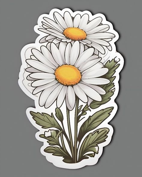 Daisy Theme, Plant Stickers Printable, Daisy Sticker, Flowers Stickers Printable, Flower Stickers, Scrapbook Paper Designs, Desain Quilling, Sticker Design Inspiration, Scrapbook Stickers Printable