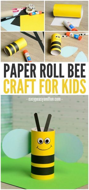 Cute Toilet Paper Roll Bee Craft for Kids Cute Toilet Paper, Cute Toilet, Bee Crafts For Kids, Bee Craft, Kids Toilet, Toilet Paper Rolls, Toilet Paper Roll Crafts, Paper Roll Crafts, Bee Crafts