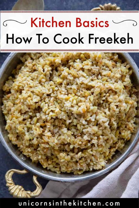 Freekah Recipes Chicken, How To Cook Freekeh, Freekah Salad Recipes, Freekah Recipes, Freekeh Recipes, Grain Dishes, Ground Beef Stews, Pantry Recipes, A Couple Cooks