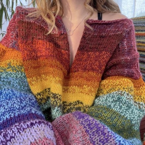 Shop Knitting Patterns, Hand Dyed Yarn and More by KnitFolkCo located in York, United Kingdom. Worsted Knitting Patterns, Scrap Yarn Sweater Crochet, Rainbow Knitting, Stocking Stitch Knitting, Hand Knit Sweaters, Knitting Jumper, Cheap Yarn, Knit Clothes, Fashion Knitting