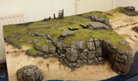 D Day Beach, Miniature Terrain, Warhammer Terrain, Beach Table, 40k Terrain, Game Terrain, Wargaming Terrain, Military Diorama, Building Techniques