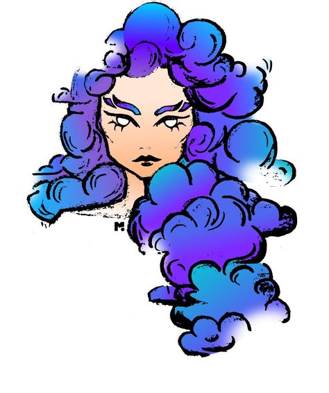 #sketch #drawing #inkscape purple hair #vector #vektörel cloud Cloud Hair Character Design, Cloud Hair Art, Cloud Hair Drawing, Creatures Reference, Creature Oc, Cloud Hair, Body Type Drawing, Cloud Stencil, Hair Vector