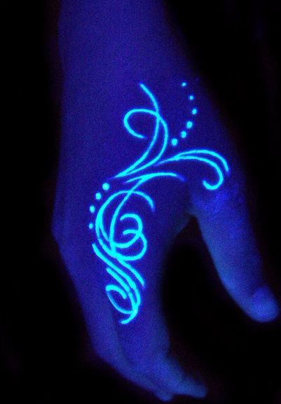 25+ Beautiful White Ink Tattoos That You Will Love It Blacklight Tattoo, Uv Ink Tattoos, Uv Tattoos, White Ink Tattoos, Black Light Tattoo, Glow Tattoo, Black Light Party, Uv Tattoo, Light Tattoo