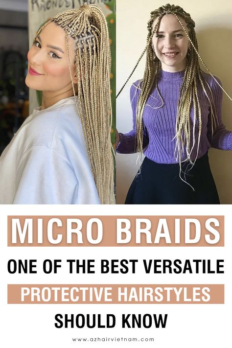 Protective Hairstyles White Women, Vacation Braids For White Women, Microbraids Hairstyles Micro Braids, Large Micro Braids, Mini Braids With Extensions, Micro Knotless Box Braids, Microbraid Hairstyles, Curly Micro Braids, Long Micro Braids