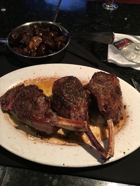 Ruth's chris lamb chops Ruth Chris Aesthetic, Lamb Chops Aesthetic, Ruth’s Chris, Boujee Food, Ruths Chris, Ruth Chris Steak, Ruth Chris, Lamb Chop Recipes, Dream Food