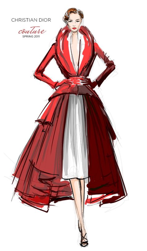 Christian Dior Couture Spring 2011 by John Galliano Dior Sketches, Spring Outfit Women, Ks3 Art, Fashion Design Inspiration, Fashion Template, Fashion Illustration Vintage, Christian Dior Haute Couture, Fashion Sketchbook, Moda Paris