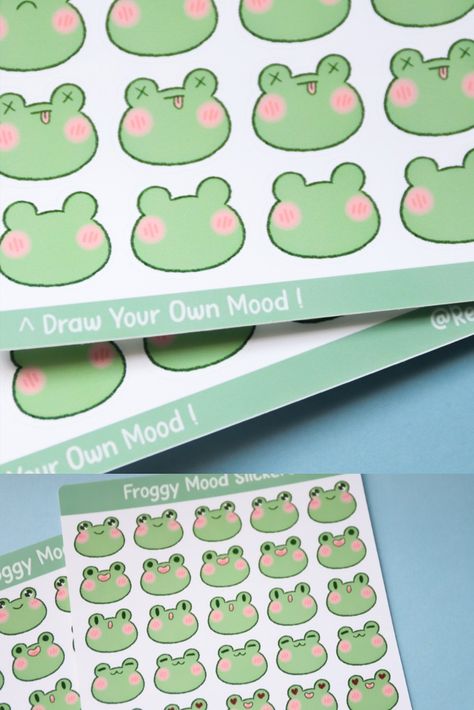 Cute froggo emotion tracker stickers where you can draw your own mood by Reytorra. Click to find out more information! Mood Tracker Stickers, Emotion Tracker, Mood Sticker, Stickers For Planner, Tracker Stickers, Cute Frog, Cute Frogs, Mood Tracker, Draw Your