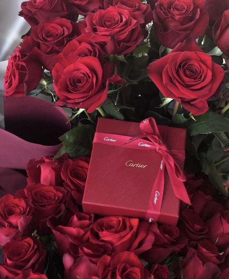 Cartier Gift, Aesthetic Rose, Gift Aesthetic, The Love Club, Rose Flowers, Red Aesthetic, Love Languages, Cartier, Flowers Bouquet