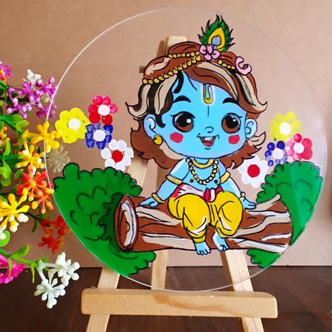 Little krishna glass painting 🌼🌸 . . DM 📩 us for order and other queries . . . #artistoninstagram #artdaily #cuteart #glasspainting #artaestetics #exploreart #aesthetic #artoftheday #acrylic #acrylicpainting #acrylicartwork #art #explore #instaart #instaartist #acrylicart #fyp #paintingoftheday #painting🎨 #acryliconcanvas #artist #artistgallery #cuteartwork #aesteticpainting #canvaspainting #etsy #hobbyideasindia #pinterestindia Radhe Painting, Krishna Glass Painting, Little Krishna, Acrylic Artwork, Acrylic Sheets, Artist Gallery, Daily Art, Acrylic Art, Glass Painting