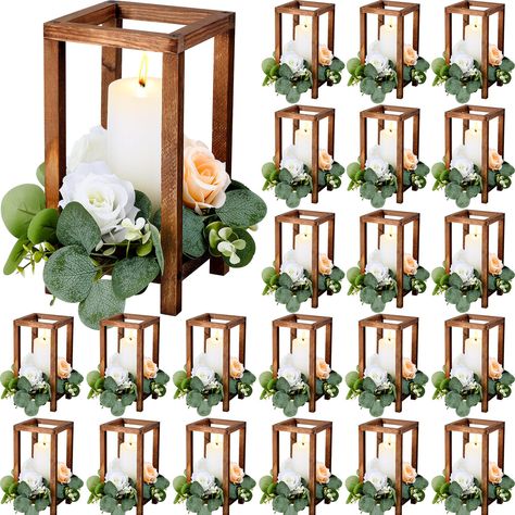 PRICES MAY VARY. Rich in Quantity: you will receive 24 pieces of wooden lanterns, their length, width, and height are about 5.47 x 5.5 x 10.59 inches, which are exquisite and elegant; Sufficient quantities can meet your decorative and replacement needs, and you can also share them with your family or relatives Solid Material: this decorative lantern is made of wood, which is wear resistant and not easily deformed, and can serve you for a long time; In addition, its margins are smooth and no burr Rustic Lantern Centerpieces, Lantern For Wedding, Wooden Candle Lanterns, Wedding Lantern, Rustic Wood Lanterns, Lanterns Fireplace, Lantern Wedding, Lantern Centerpiece, Farmhouse Lantern