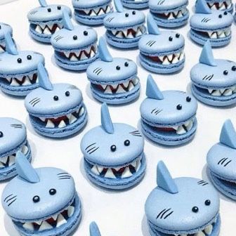 Shark Macarons, Shark Cake, Dessert Packaging, Macaroon Recipes, Cute Baking, Blue Cakes, Macaron Recipe, Cake Trends, Cake Makers