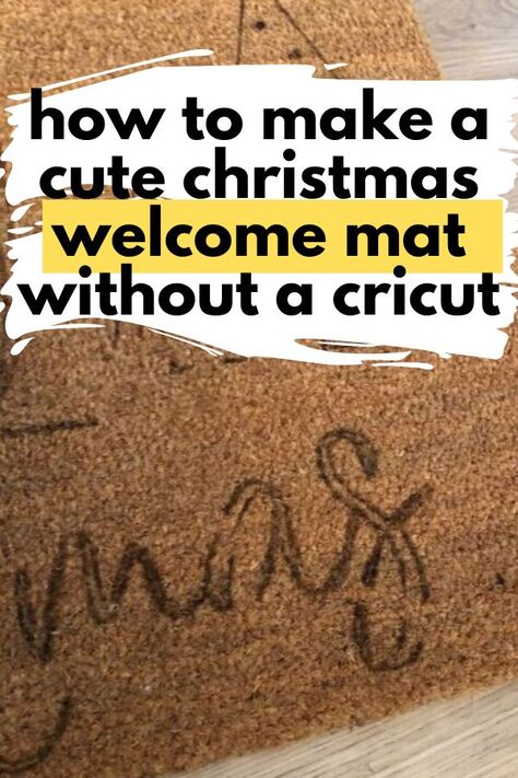 Get into the Holiday spirit with this cheap Ikea doormat makeover you can do on a budget and without a cricut. Welcome your family and friends this Christmas with a personalized doormat, this also makes a great Christmas gift for your family and friends. Christmas Ikea, Christmas Crafts For Family, Dollar Tree Bathroom, Outdoor Decorations Ideas, Wood Apartment, Easy Christmas Craft Ideas, Diy Ornaments Christmas, Crafts For Family, Ikea Dresser Makeover