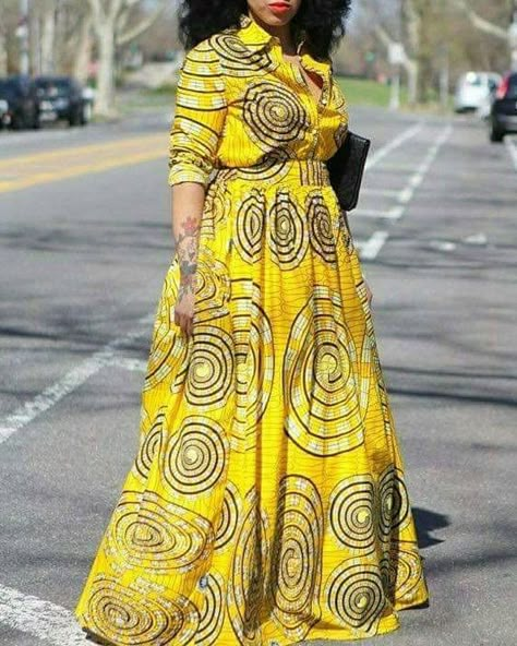 If you're looking for plus size african print designs and attires for women you've come to the right place. Many of these designers go up to size Long African Dresses, Best African Dresses, Yellow Dresses, Afrikaanse Mode, African Maxi Dresses, African Traditional Dresses, African Inspired Fashion, African Print Dress, African Print Dresses