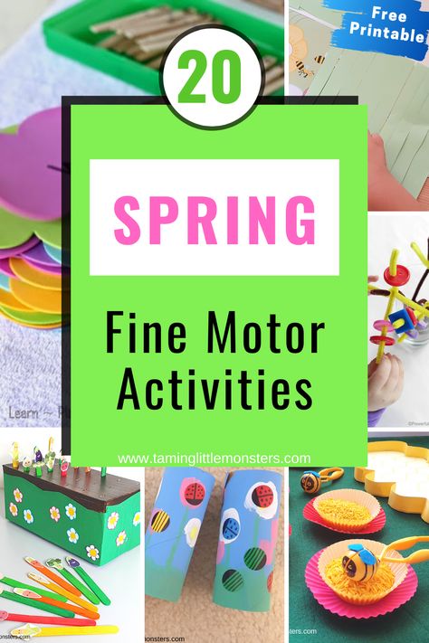 20 Spring Fine Motor Activities for Toddlers and Preschoolers - Taming Little Monsters Fine Motor Season Activities, Spring Themed Activities For Toddlers, Spring Learning Activities For Toddlers, Spring Season Activities For Preschool, Spring Fine Motor Activities, Spring Activities For Preschoolers, Fine Motor Activities For Toddlers, Motor Activities For Toddlers, Spring Learning Activities