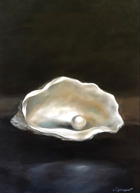 #pearl #precious #purity #style #colour #fine  #art #fineart #painting #oysters #love #beauty Bild Gold, Pearl Aesthetic, Pearl Paint, Oyster Pearl, Arte Inspo, Ethereal Art, Oyster Shell, Aesthetic Art, Collage Art