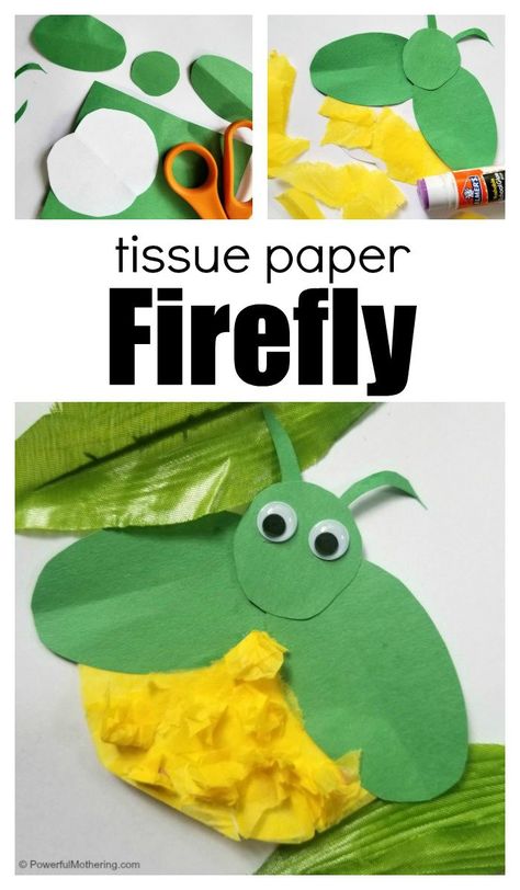 Firefly Craft, Letter F Craft, Fireflies Craft, Summer Preschool Crafts, June Crafts, August Crafts, Cricket Crafts, Insect Crafts, Bug Crafts