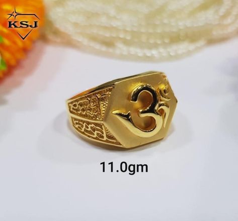 Casting work Om Gold Ring Designs For Men, Om Rings For Men In Gold, Om Rings For Men, Gold Rings Men, Gents Gold Ring, Gold Jewellery India, Gold Rings For Men, Latest Gold Ring Designs, Mens Ring Designs