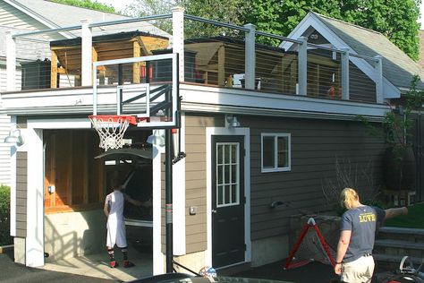 rooftop deck on garage | ... roof top was built and it is a statement for a movement of people Deck Over Garage, Garage Trellis, Garage Suite, Rustic Pergola, Garage Roof, Pergola Curtains, Garage Addition, Addition Ideas, Rooftop Patio