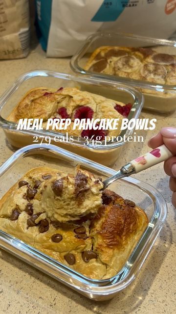 Egg Breakfast For One, Protein Powder Ideas, How To Bake With Protein Powder, Protein Powder Breakfast, Yogurt And Protein Powder Recipe, Pancake Bowl Breakfast Recipes, 50g Protein Breakfast, Meal Prep Breakfast High Protein, 30g Protein Breakfast Meal Prep