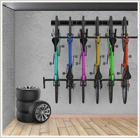 Bike Storage Rack, Wall Bike Rack, Bike Rack Garage, Heavy Duty Bike Hangers Hooks for Garage, Solid Steel, Holds 6 Bicycles, Wall Bike Rack, Indoor Bike Storage, Bike Rack Garage, Wall Mount Bike Rack, Bike Rack Wall, Bike Hooks, Bike Wall Mount, Bike Hanger, Bike Storage Rack