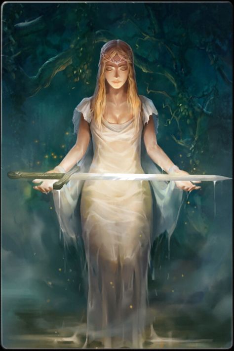 Lady of the Lake Mists Of Avalon, Roi Arthur, Lady Of The Lake, Arthurian Legend, Mystical Creatures, King Arthur, Arte Fantasy, Medieval Fantasy, Fantasy World