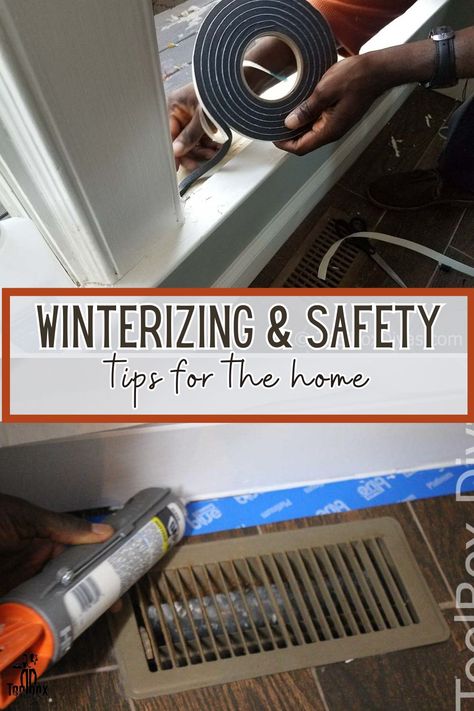 Get your home ready for the frigid conditions of winter with this simple tutorial. See how to winterize your home right here. Heat Your Home For Free, Weatherize Your Home Diy, Weatherizing Your Home Winter, Home Winterization, Winter Proofing House Tips, Winterizing Your Home, Weatherproofing Doors, Cold Weather Hacks, Winterize Your Home