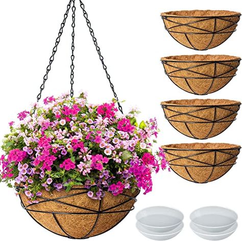 Metal Hanging Planters, Hanging Flower Baskets, Hanging Plant Holder, Hanging Flower Pots, Basket Planters, Plant Basket, Hanging Flowers, Hanging Pots, Hanging Planter