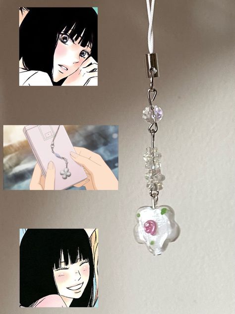 sawako kazehaya kimi ni todoke Keychain Beads Aesthetic, Sawako Phone Charm, Bead Charms Diy, Phone Charms, Handmade Jewelry Tutorials, Jewelry Accessories Ideas, Cute Clay, Dessin Adorable, Handmade Wire Jewelry