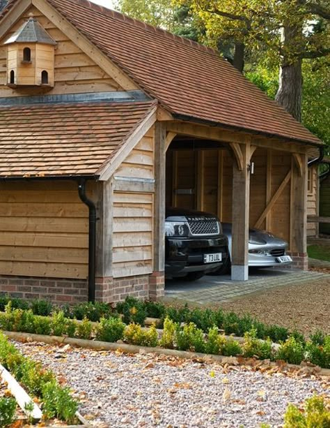 Timber Garage, Border Oak, Car Ports, Even If, Carport Garage, Build A Shed, Carport Designs, Car Port, Wooden Garage