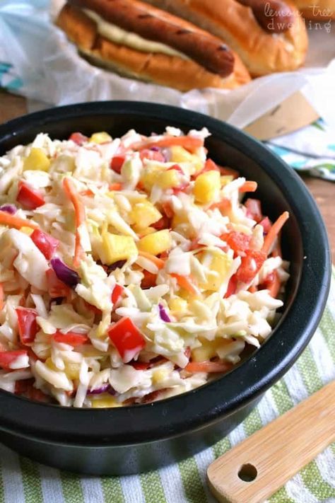 Hawaiian Cole Slaw | | Lemon Tree Dwelling Hawaiian Cole Slaw, Hawaiian Coleslaw, Hawaiian Dishes, Cole Slaw, Slaw Recipes, Hawaiian Food, Coleslaw Recipe, Salad Side Dishes, Side Recipes