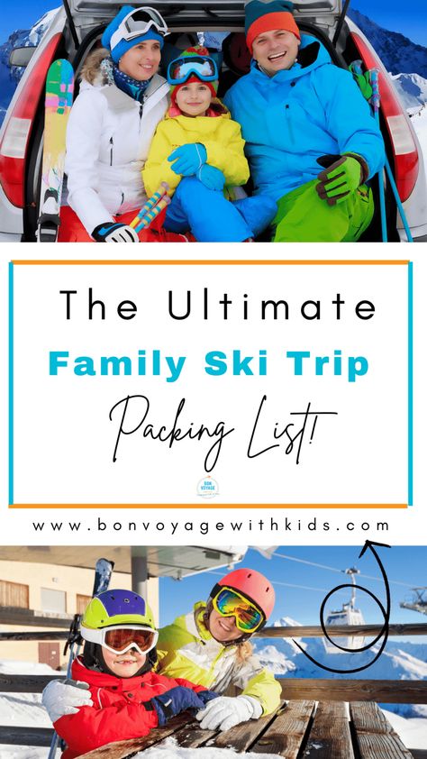 Ski Weekend Packing List, Ski Trip Packing List Women, Family Ski Trip Packing List, Ski Resort Outfit, Ski Trip Essentials, Colorado Ski Trip, Packing List Kids, Ski Trip Packing List, Ski Trip Packing