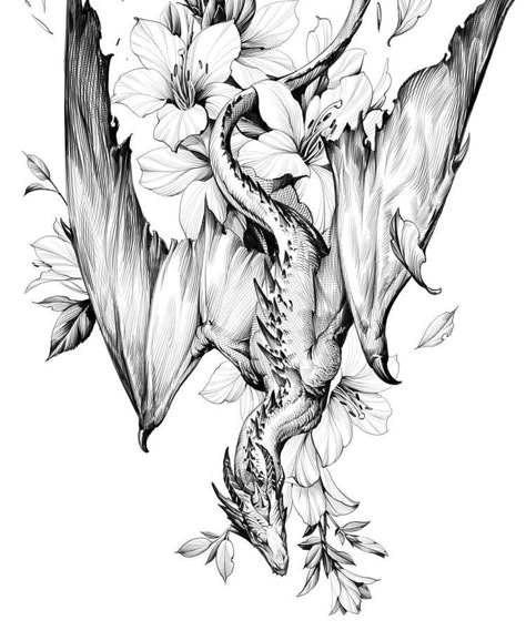 Wyvern Tattoo, Dragon Thigh Tattoo, Gotik Tattoo, Dragon Tattoo Drawing, Tattoos Dragon, Small Dragon Tattoos, Dragon Tattoo Ideas, Bookish Tattoos, Dragon Tattoo Art