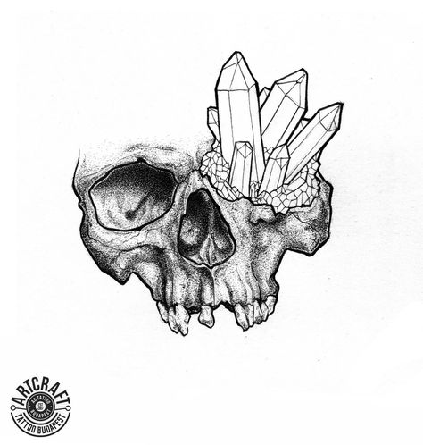 Skull with Crystal eye for tattoo plan Skull Thigh Tattoos, Crystal Tattoos, Inktober Ideas, Gem Tattoo, Crystal Tattoo, Spirit Tattoo, Skull Crafts, Crystal Drawing, Skeleton Drawings