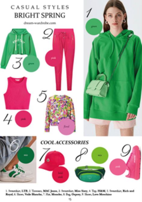 Bright Spring Capsule, Bright Spring Outfits Capsule Wardrobe, Bright Spring Capsule Wardrobe, Clear Bright Spring, Bright Spring Palette, Spring Casual Outfits, Spring Palette, Spring Capsule, Spring Capsule Wardrobe