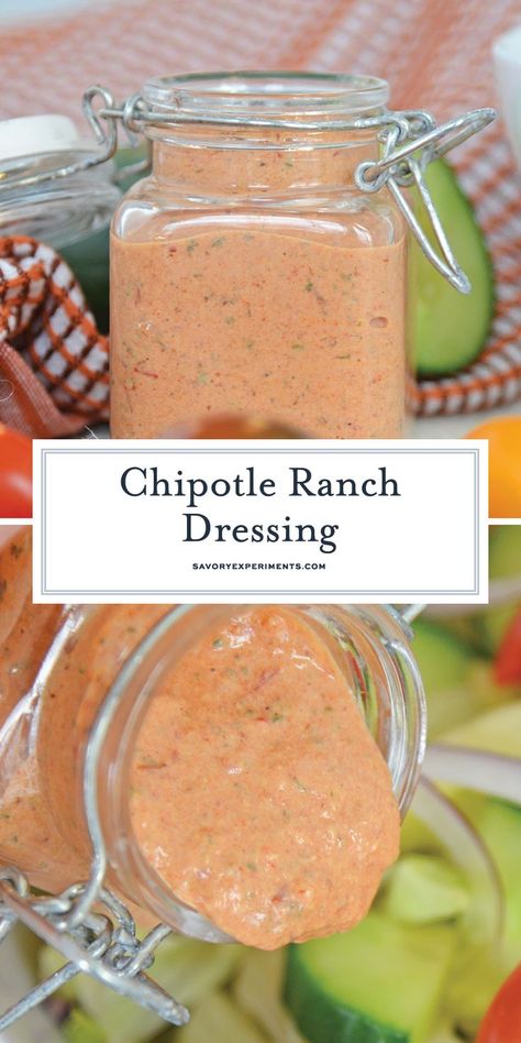 Chipotle Ranch Dressing Recipe, Pizza Dipping Sauce, Chipotle Ranch Dressing, Man Recipes, Chipotle Ranch, Ranch Dressing Recipe, Ranch Recipe, Salad Dressing Recipes Homemade, Homemade Condiments