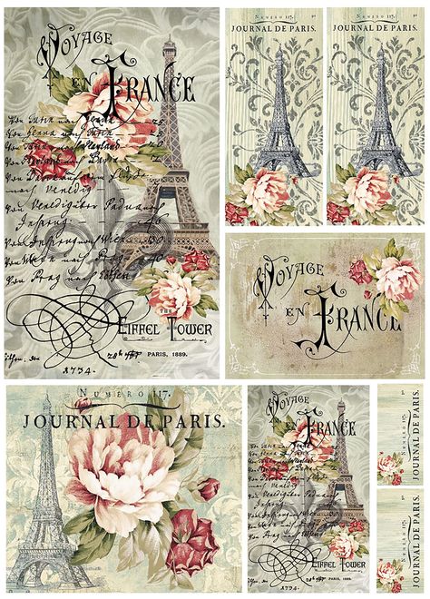 Stamperia Rice Paper Sheet A4 Voyage En France Decoupage Paper Printable, Etiquette Vintage, Paris Tour, Postal Vintage, Pretty Printables, Paper Printable, Decoupage Vintage, Printable Vintage, Images Vintage