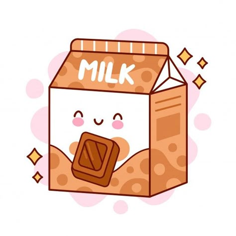 Milk Drawing, Line Cartoon, Milk Art, Cartoon Kawaii, Milk Box, Happy Funny, Cute Food Drawings, Cute Food Art, Milk Carton