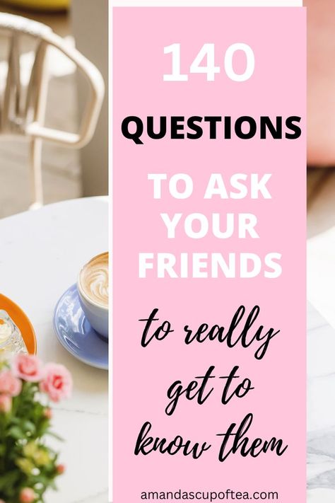 Such cute conversation starters! Great list of questions to ask your friends! Questions To Ask Friends Random, Deep Friendship Questions, Questions To Ask Your Best Friend Friendship, Cute Conversation Starters, Juicy Questions To Ask Your Friends, Questions To Ask Your Family, Questions To Ask Your Best Friend, Secrets To Tell, Questions To Ask Your Friends