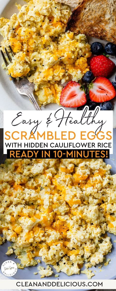 Cauliflower Rice Recipe, Eggs For Breakfast, Riced Cauliflower, Cauliflower Rice Recipes, Clean And Delicious, Breakfast Casserole Easy, Healthy Summer Recipes, Cooked Veggies, Cauliflower Recipes