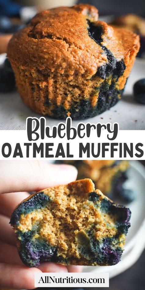 Fresh blueberries take this gluten-free muffin recipe to a whole new level. You can easily make these blueberry oatmeal muffins to have a nutritious and delicious gluten-free breakfast you can take on the go. It's a perfect gluten-free dessert or snack! Oat And Almond Flour Muffins, Healthy Blueberry Oatmeal, Oatmeal Blueberry Muffins Healthy, Oatmeal Muffins Healthy, Blueberry Oatmeal Muffins, Healthy Blueberry Muffins, Blueberry Oatmeal, Healthy Blueberry, Vegan Blueberry