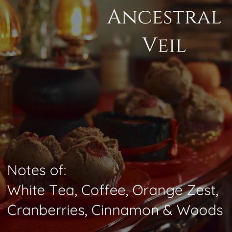 🖤✨ Ancestral Veil bridges the gap between this world and the next. With the sacred scents of white tea, coffee, cranberries, and woods, this blend calls on ancestral wisdom, making it perfect for honoring the spirits this season. Let this scent guide you through your Samhain rituals and reflections. 🕯️🍂 #AncestralConnection #SamhainVibes #VeilIsThin #metaphysical #witchshop #GlamourWitchBoutique #witchcraftedaz Scent Guide, Ancestral Wisdom, Samhain Ritual, Witch Shop, Orange Zest, Samhain, White Tea, The Gap, This World